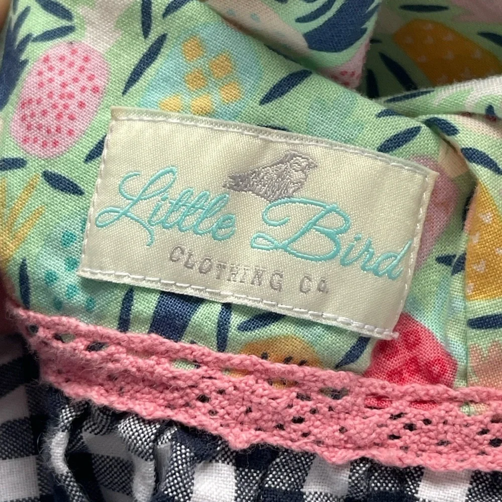 Little Bird pineapple print cotton flowy tie dress